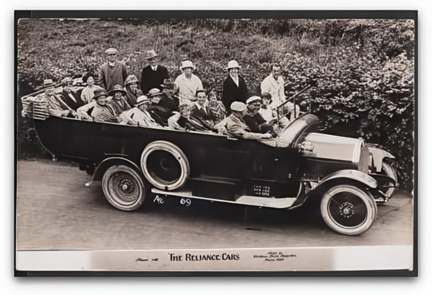 Devon Paignton Reliance Cars Charabanc & Passengers Vintage A4 Photo Print