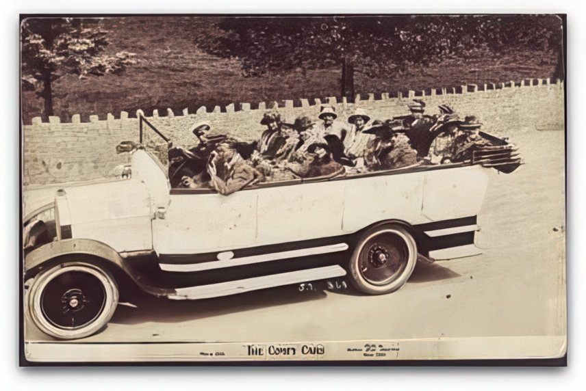 Devon Paignton The Comfy Cars Charabanc By Wall On Tour Vintage A4 Photo Print
