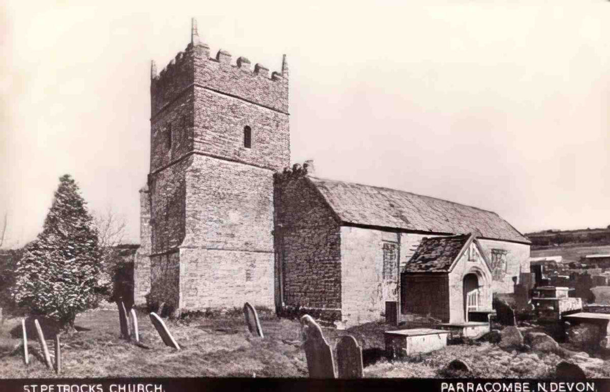 Devon Parracombe St Petrocks Church Vintage A4 Photo Print