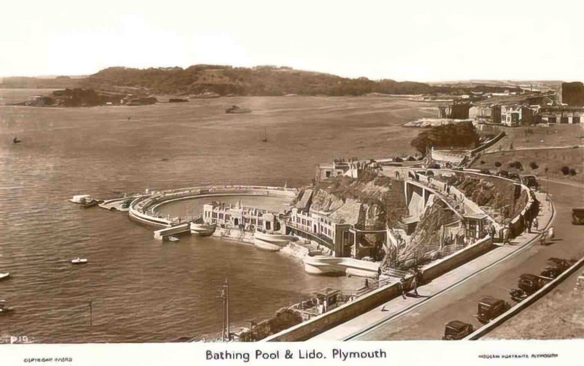 Devon Plymouth Bathing Pool and Lido 1930s Vintage A4 Photo Print