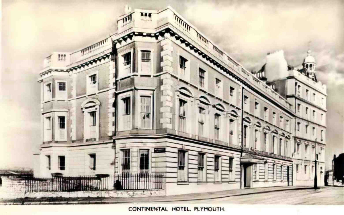 Devon Plymouth Continental Hotel Vintage A4 Photo Print