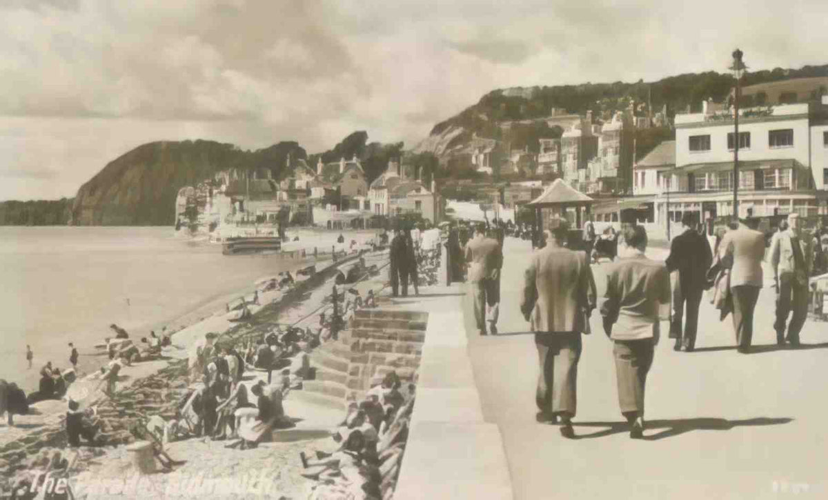 Devon Sidmouth The Parade 1940s Vintage A4 Photo Print