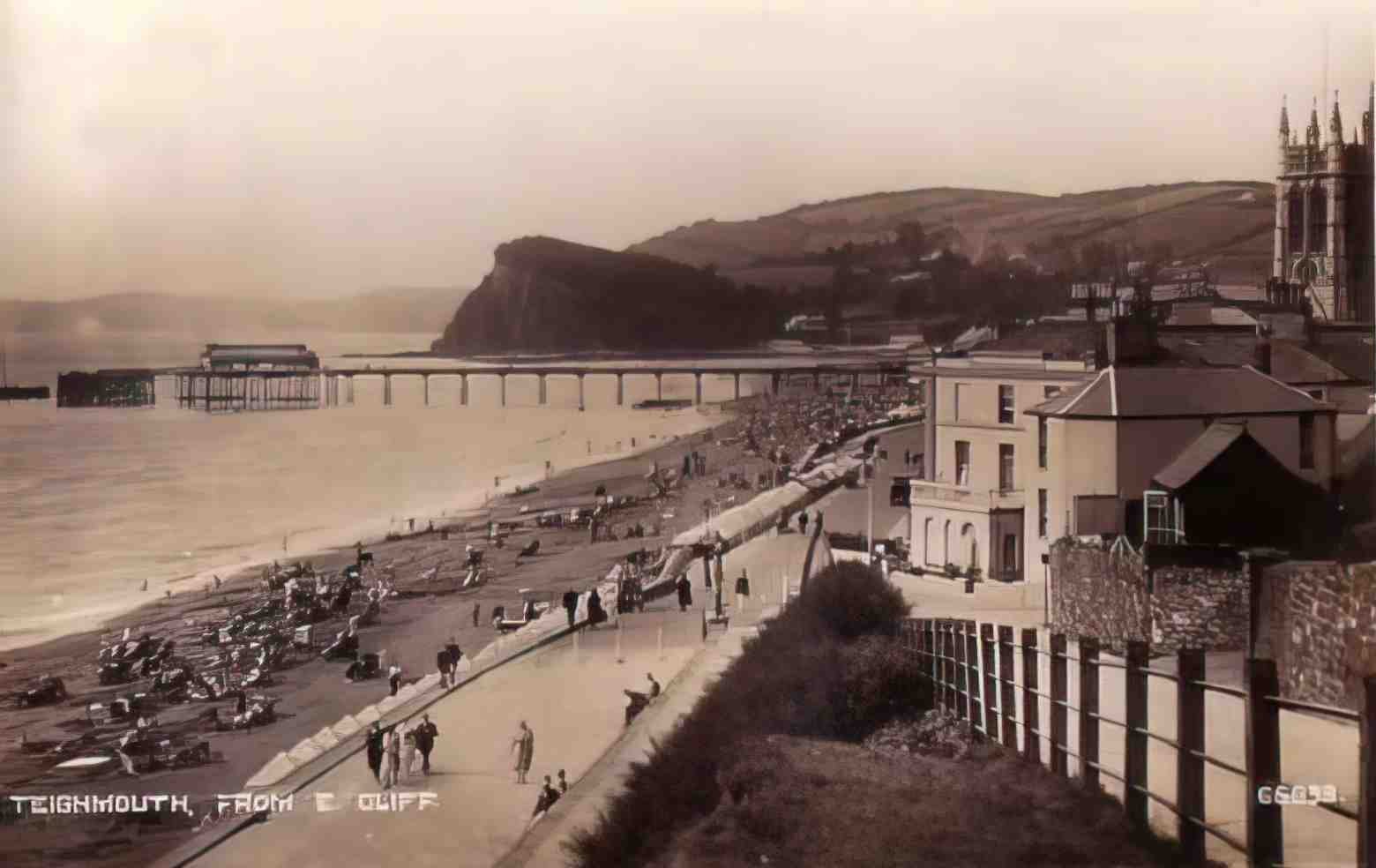 Devon Teignmouth From the East Cliff Vintage A4 Photo Print