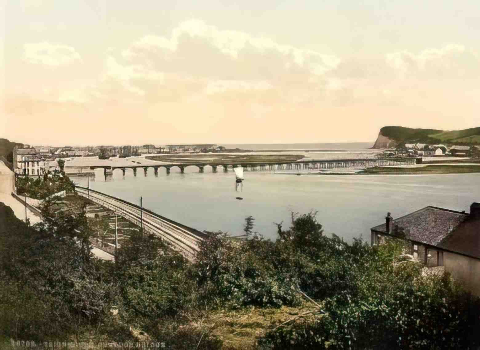 Devon Teignmouth Shaldon Bridge Vintage A4 Photo Print