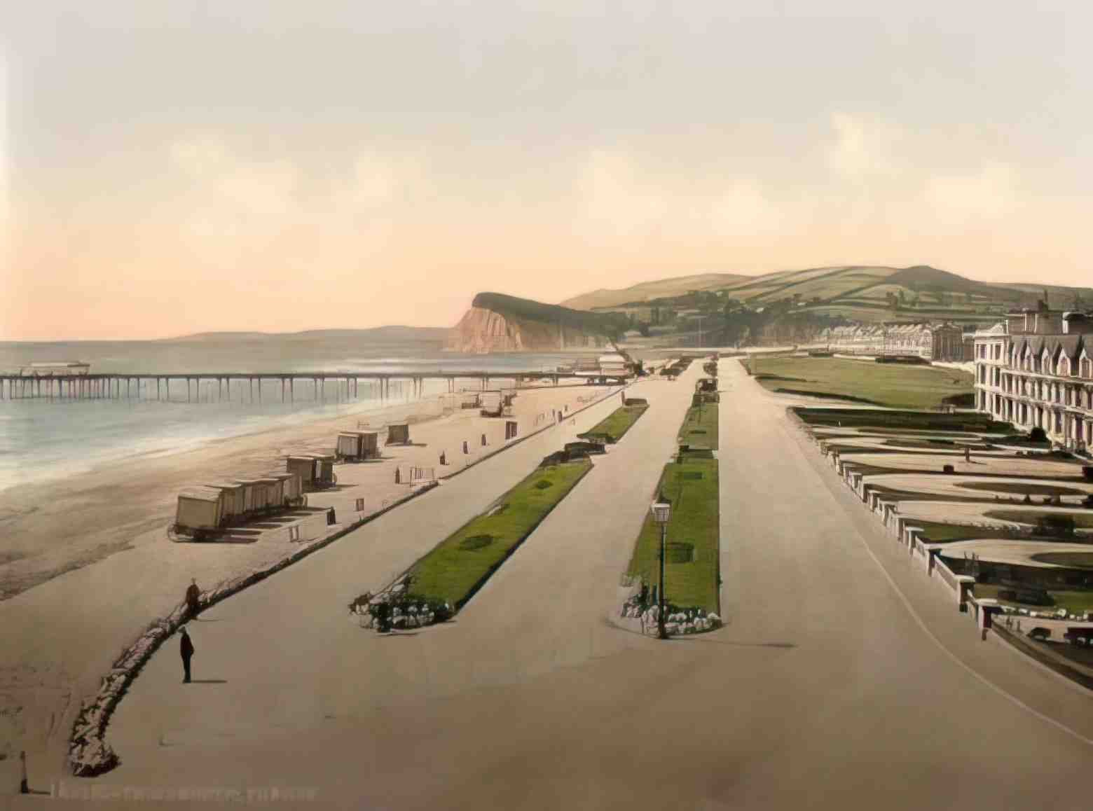 Devon Teignmouth The Den Vintage A4 Photo Print