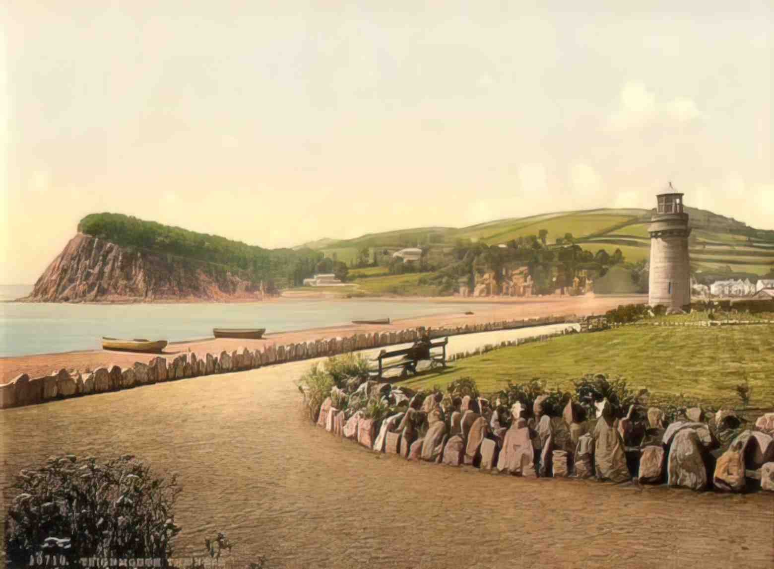 Devon Teignmouth The Ness Vintage A4 Photo Print
