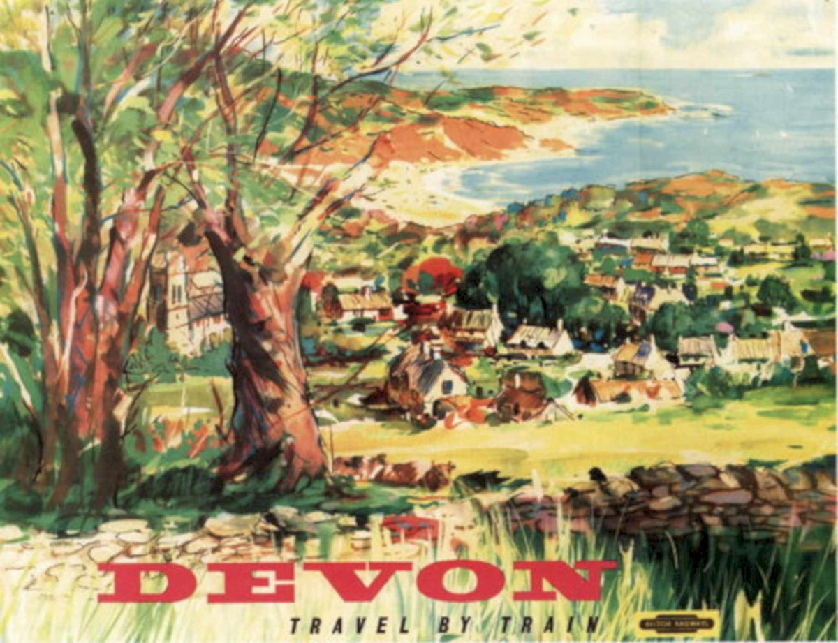 Devon Travel Poster 1960s Vintage Retro Advert