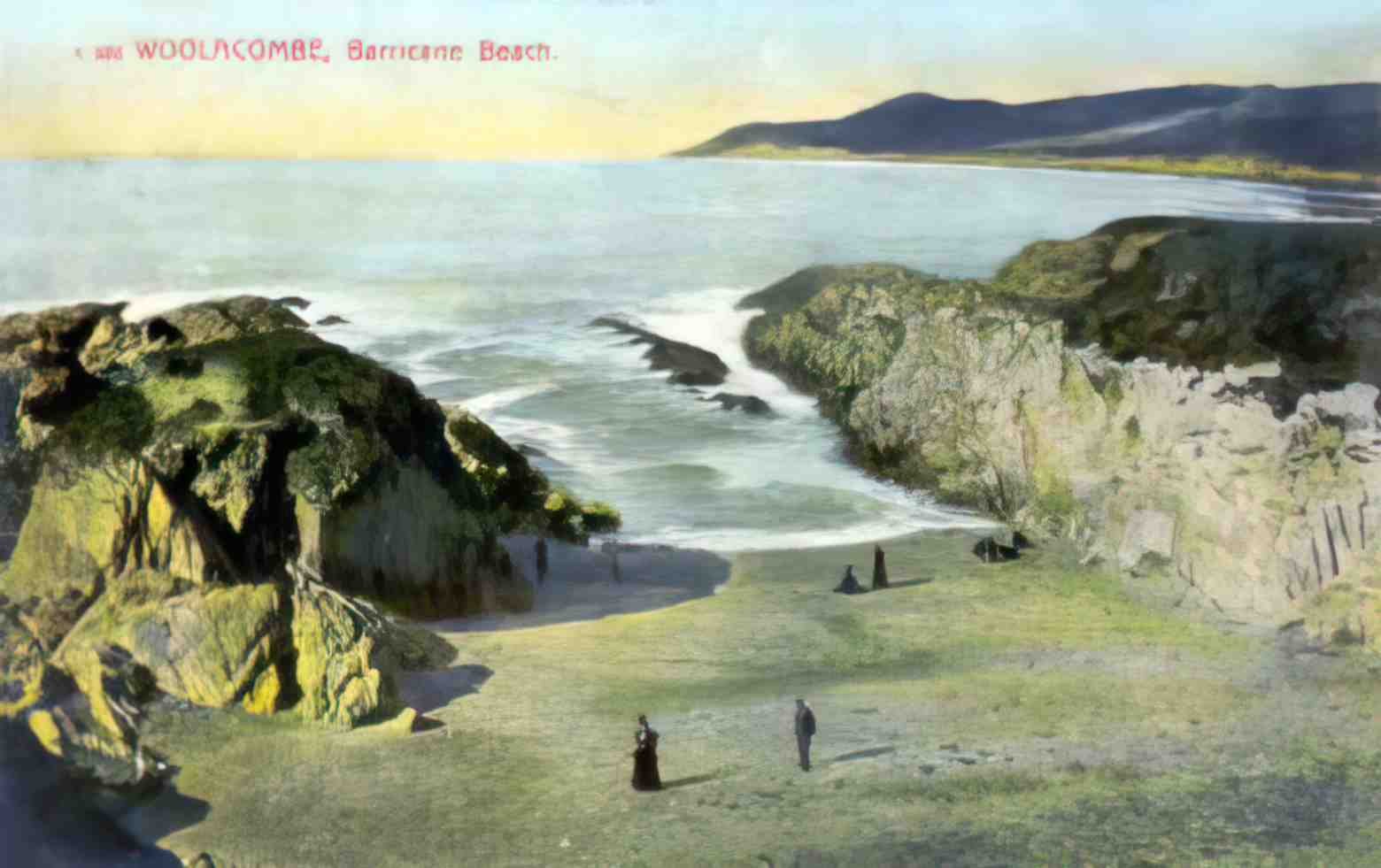 Devon Woolacombe Barricane Beach 1914 Vintage A4 Photo Print