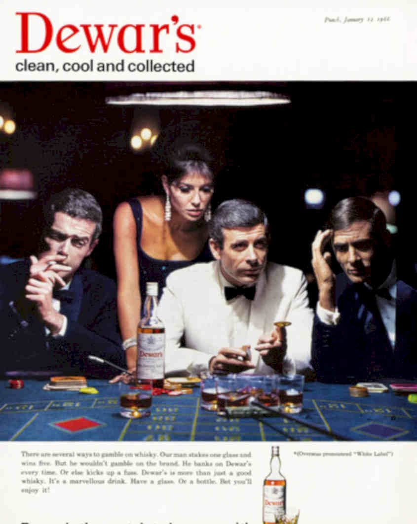 Dewars Roulette 1966 Vintage Retro Advert Poster A4 Photo Print