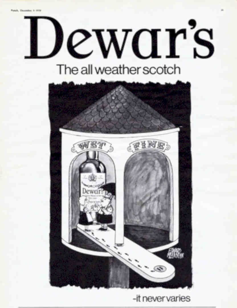 Dewars Weather Scotch Vintage Retro Advert Poster A4 Photo Print