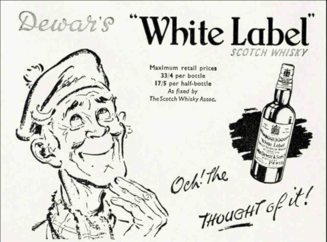 Dewars White Label 1 Vintage Retro Advert Poster A4 Photo Print