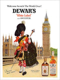 Dewars White Label Scotch Whisky Vintage Retro Advert Poster A4 Photo Print