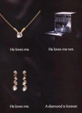 Diamond Earrings Necklace 1990s Vintage Retro Advert