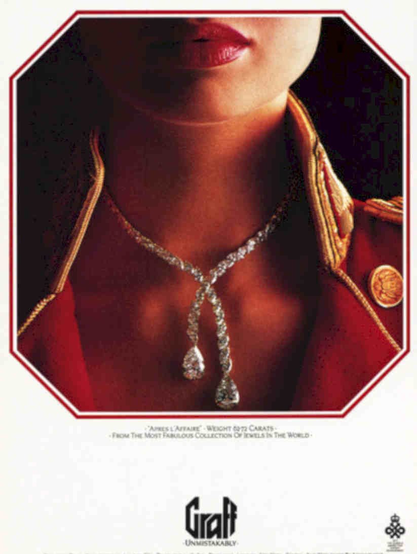 Diamond Necklace Red Vintage Retro Advert Poster A4 Photo Print