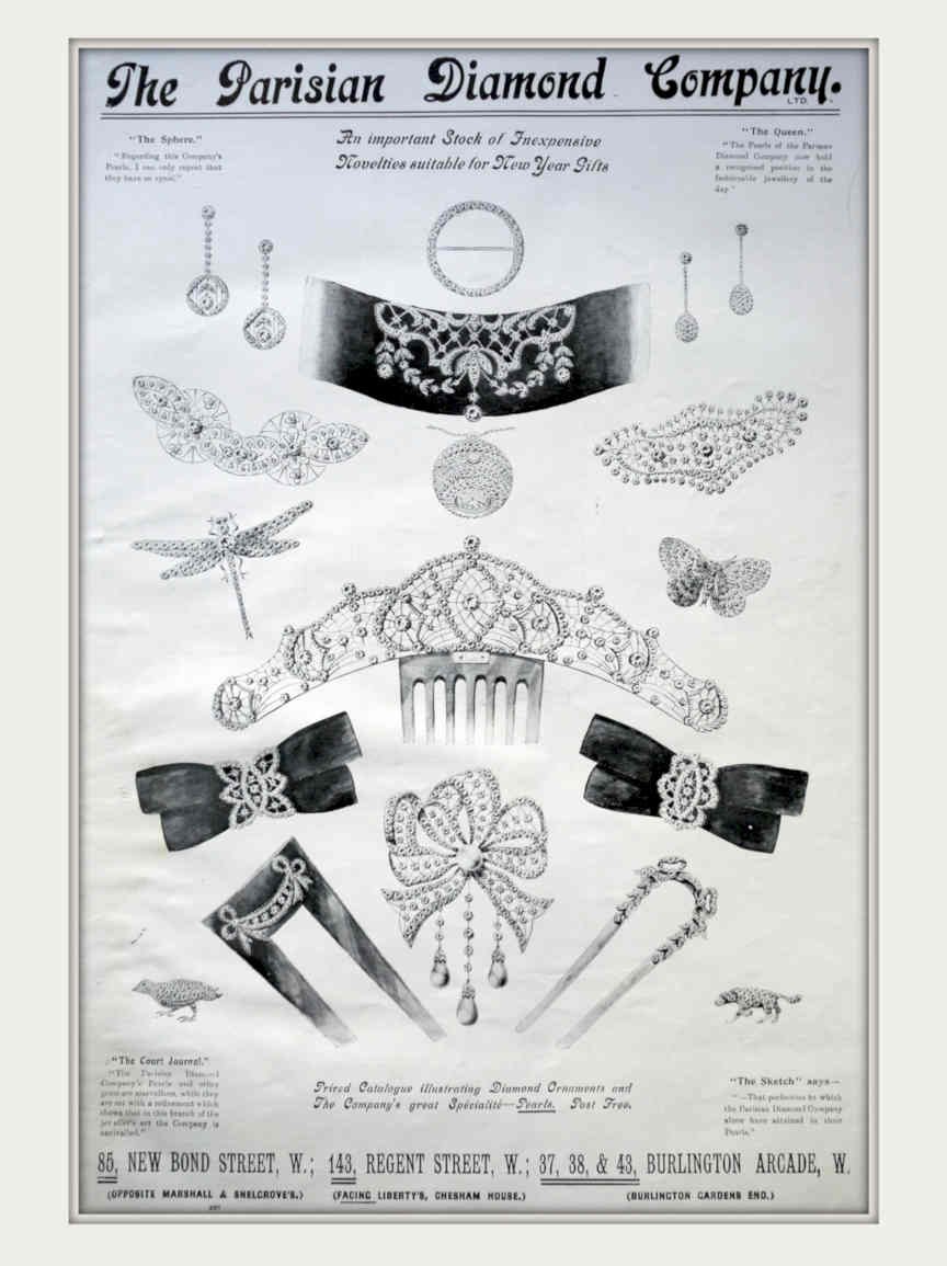 Diamond Ornaments Paris Vintage Retro Advert Poster A4 Photo Print