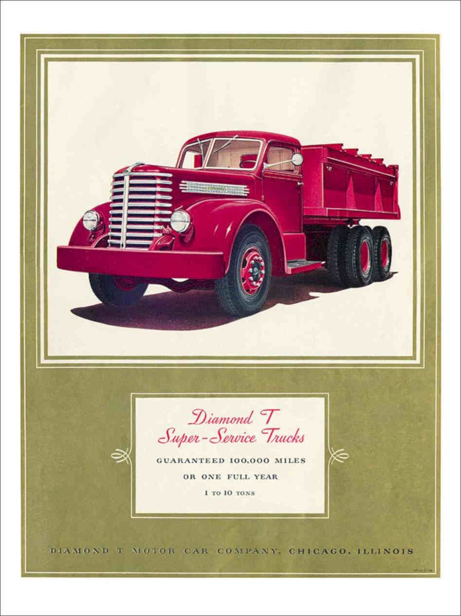 Diamond T Trucks Art Deco 1930s Vintage Retro Advert Poster A4 Photo Print