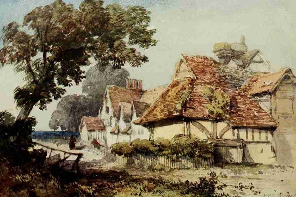 Dibdin Thomas Colman 62 1922 Village Scene A4 Photo Print