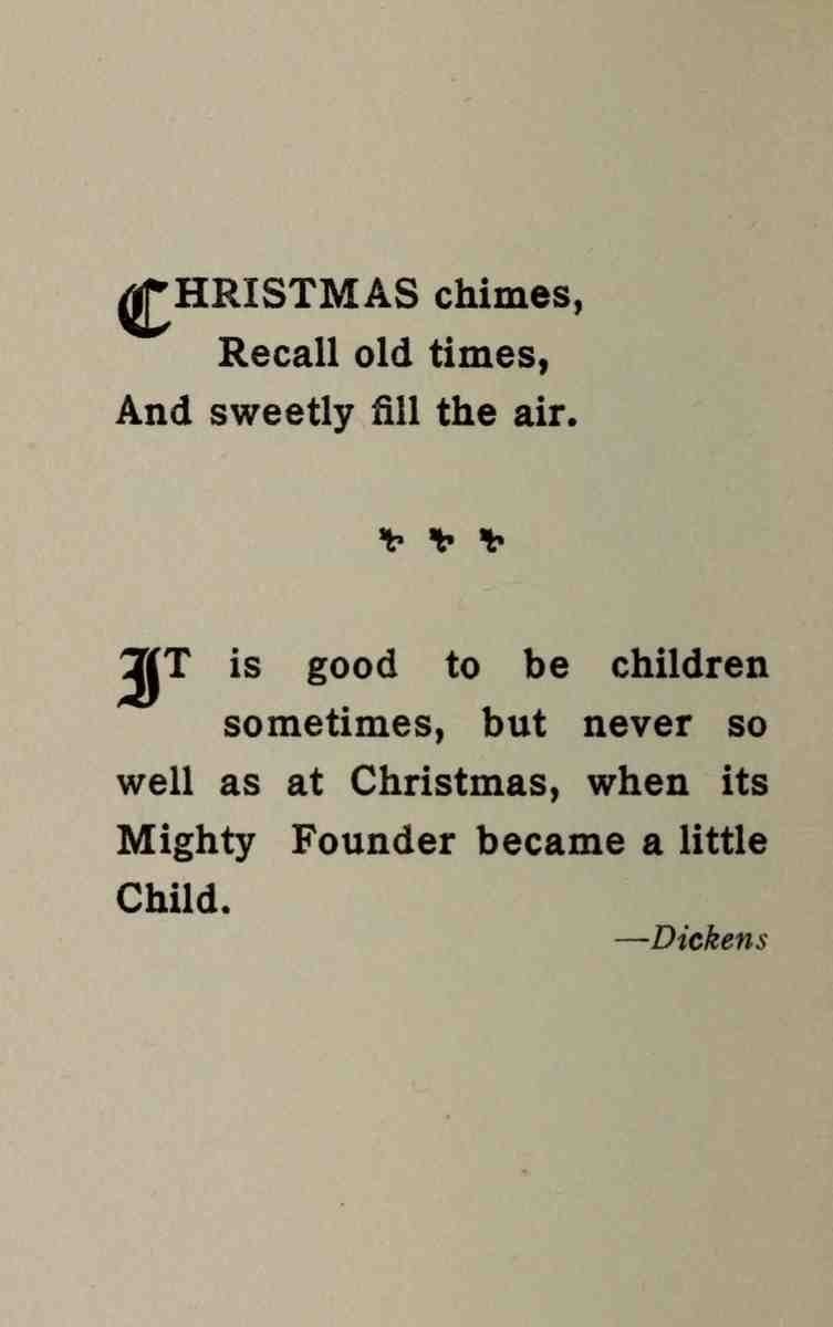 Dickens Charles 1812 1870 Christmas Thoughts 1914 Christmas Chimes A4 Photo Print