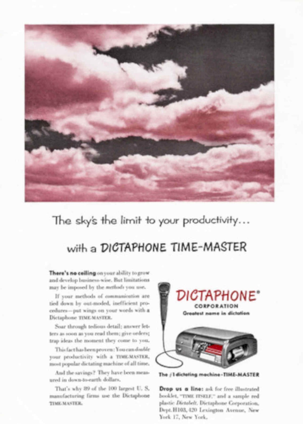 Dictaphone Time Master Vintage Retro Advert Poster A4 Photo Print