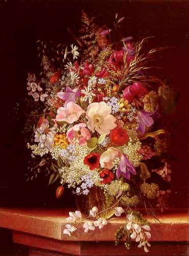 Dietrich Adelheid Still Life With Flowers A4 Photo Print