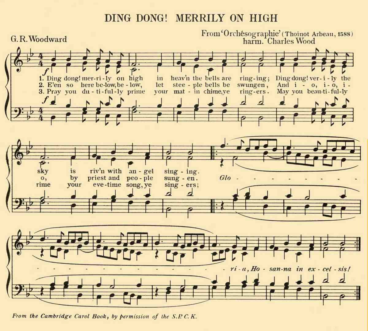 Ding Dong Merrily on High Woodward 1848 1934 and Tabourot 1519 1593 Christmas Music 1950 A4 Photo Print