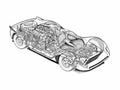 Dino 206 S Spyder 1966 cutaway A4 Photo Print