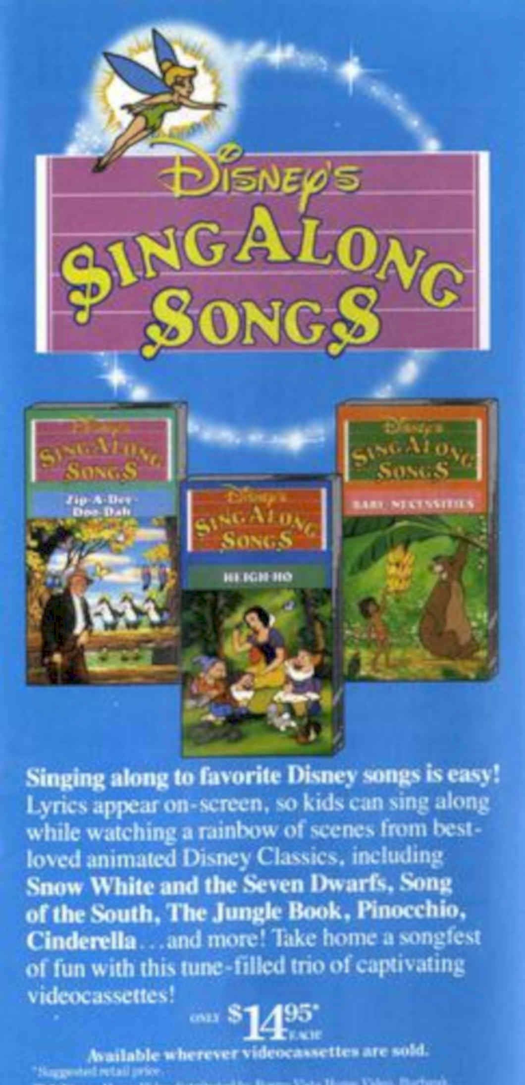 Disney Sing Along Vintage Retro Advert Poster A4 Photo Print