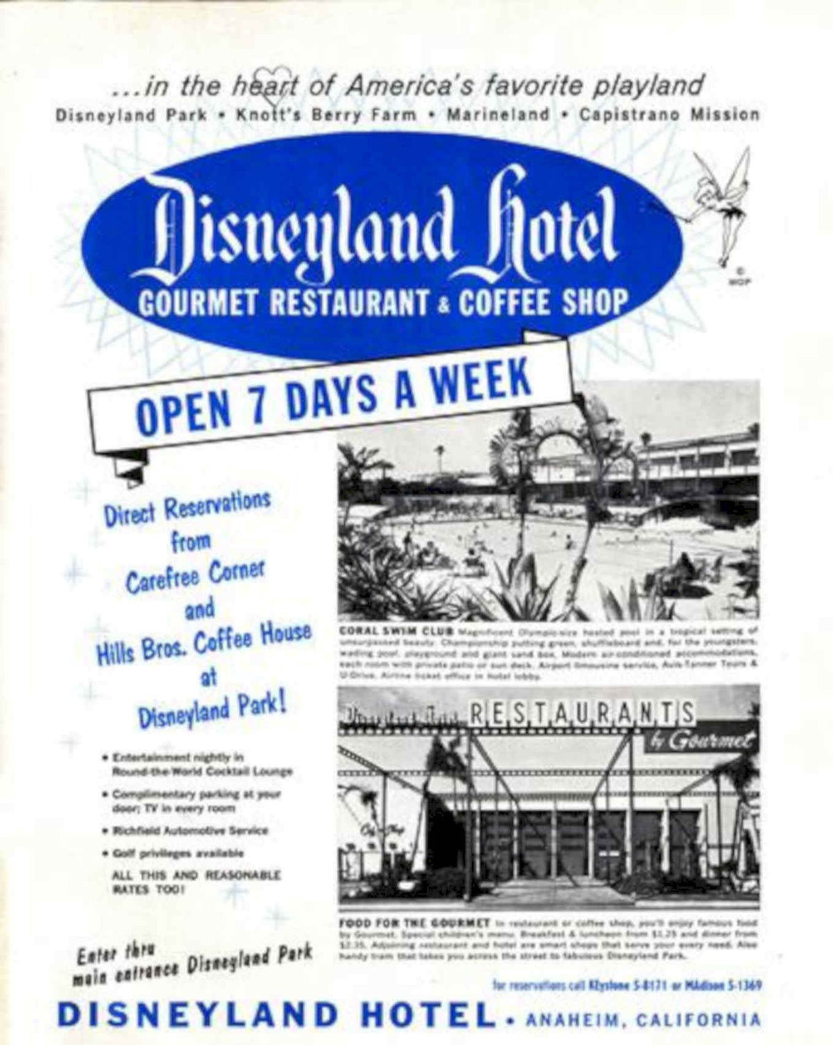 Disneyland Hotel Castle Vintage Retro Advert Poster A4 Photo Print