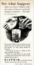 Disprin Water Dissolves Vintage Retro Advert Poster A4 Photo Print