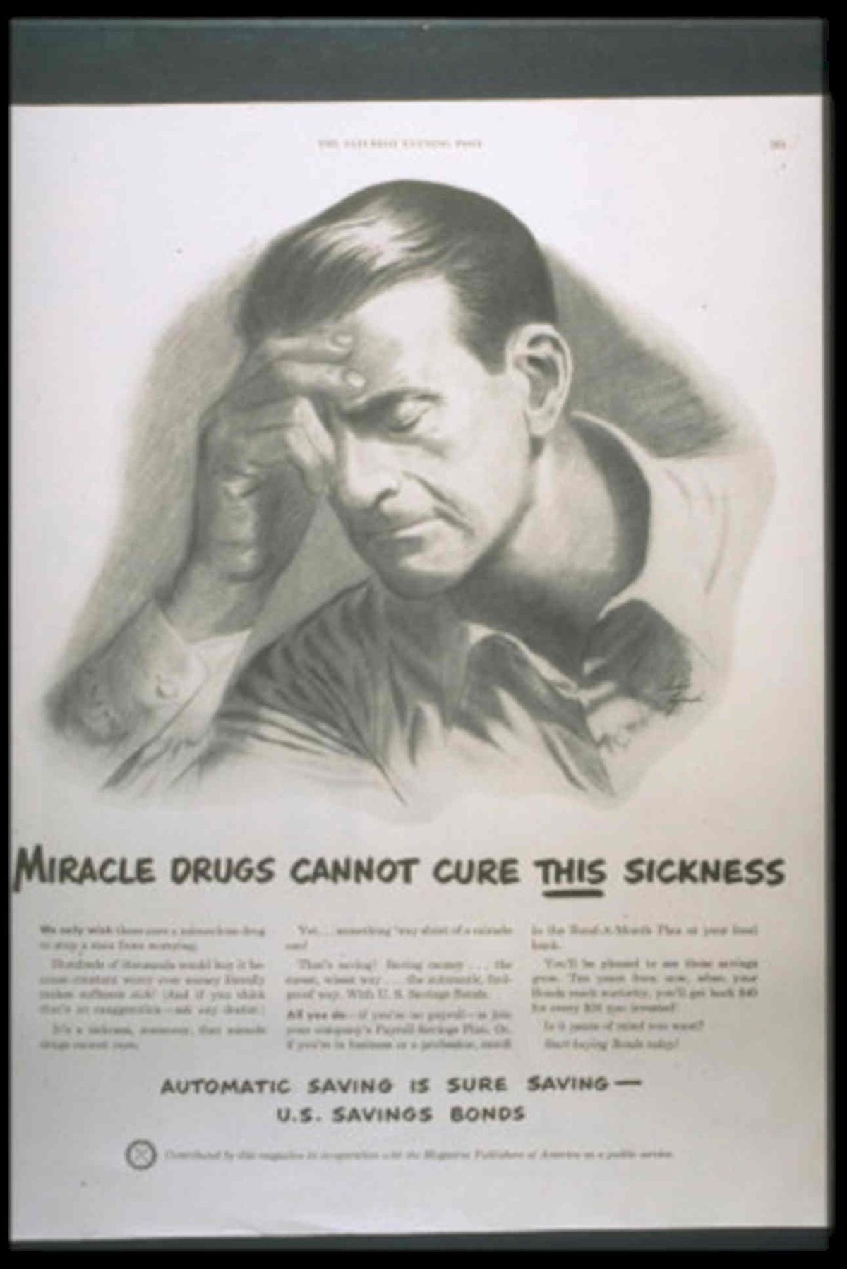 Distressed Savings Bond 1940s Vintage Retro Advert Poster