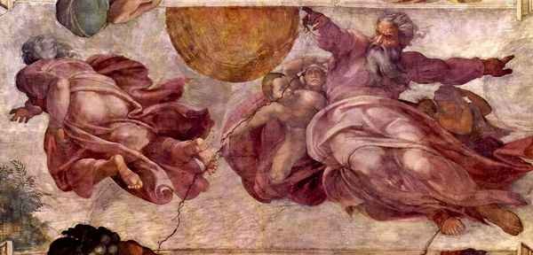 Divorce of light and darkness by Michelangelo A4 Photo Print