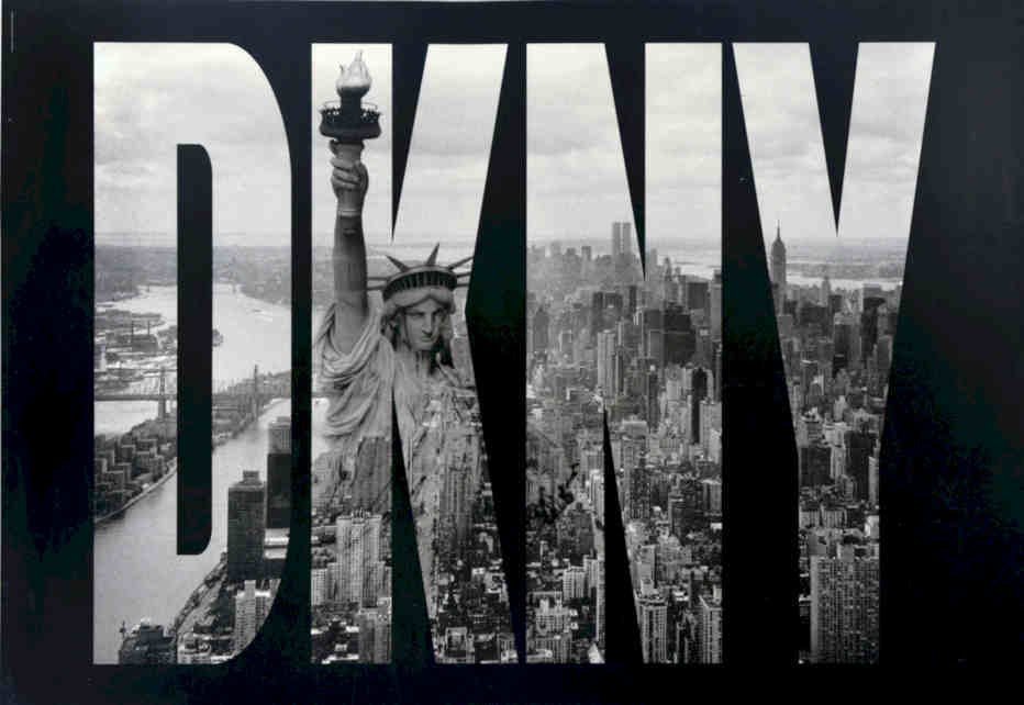 Dkny Nyc Statue Vintage Retro Advert Poster A4 Photo Print