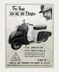 Dkr Dove Scooter Vintage Retro Advert Poster A4 Photo Print