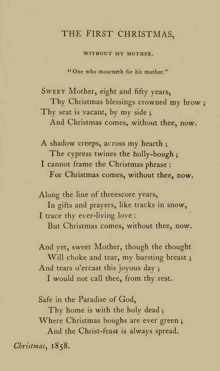 Doane G Washington 1799 1859 Poetical Works 1875 First Christmas without my Mother A4 Photo Print