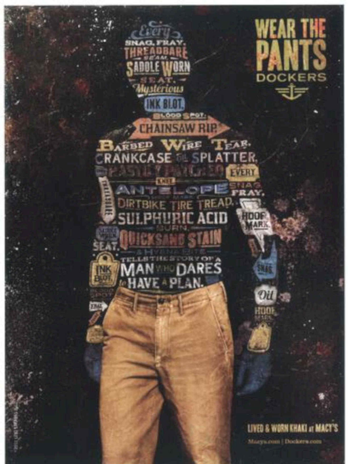 Dockers Wear Pants Vintage Retro Advert Poster A4 Photo Print