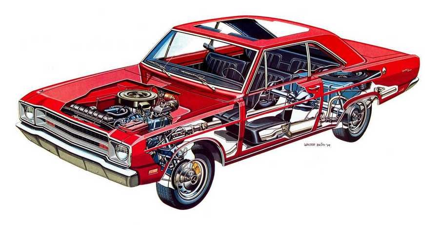 Dodge Dart 1974 cutaway A4 Photo Print