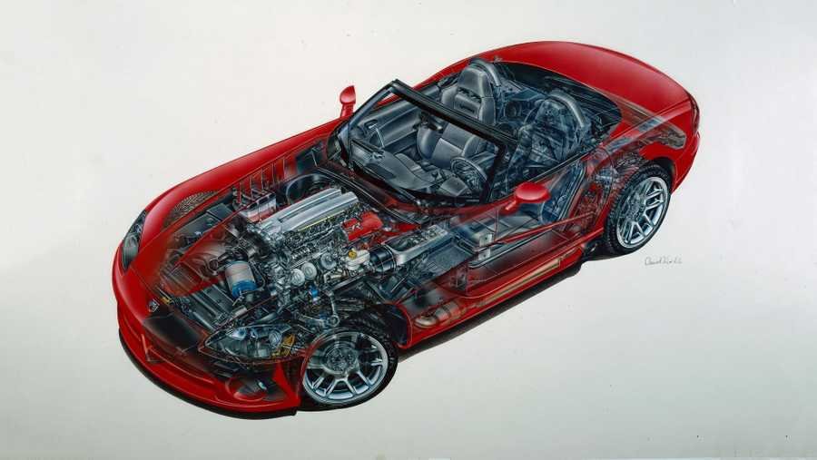 Dodge Viper SRT10 cutaway A4 Photo Print