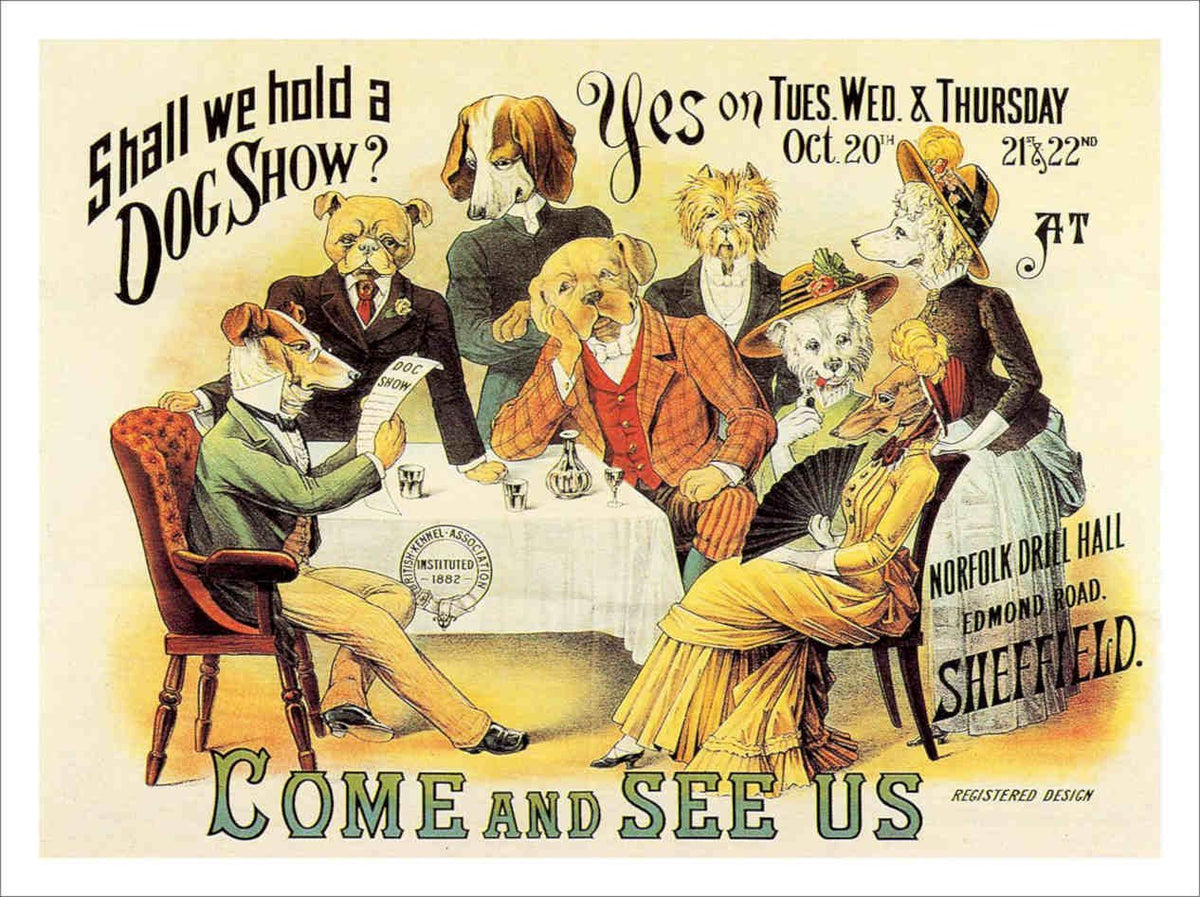 Dog Show Poster 1880s Vintage Retro Advert Poster A4 Photo Print
