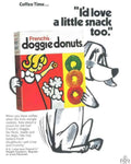 Doggie Donuts Box Vintage Retro Advert Poster A4 Photo Print