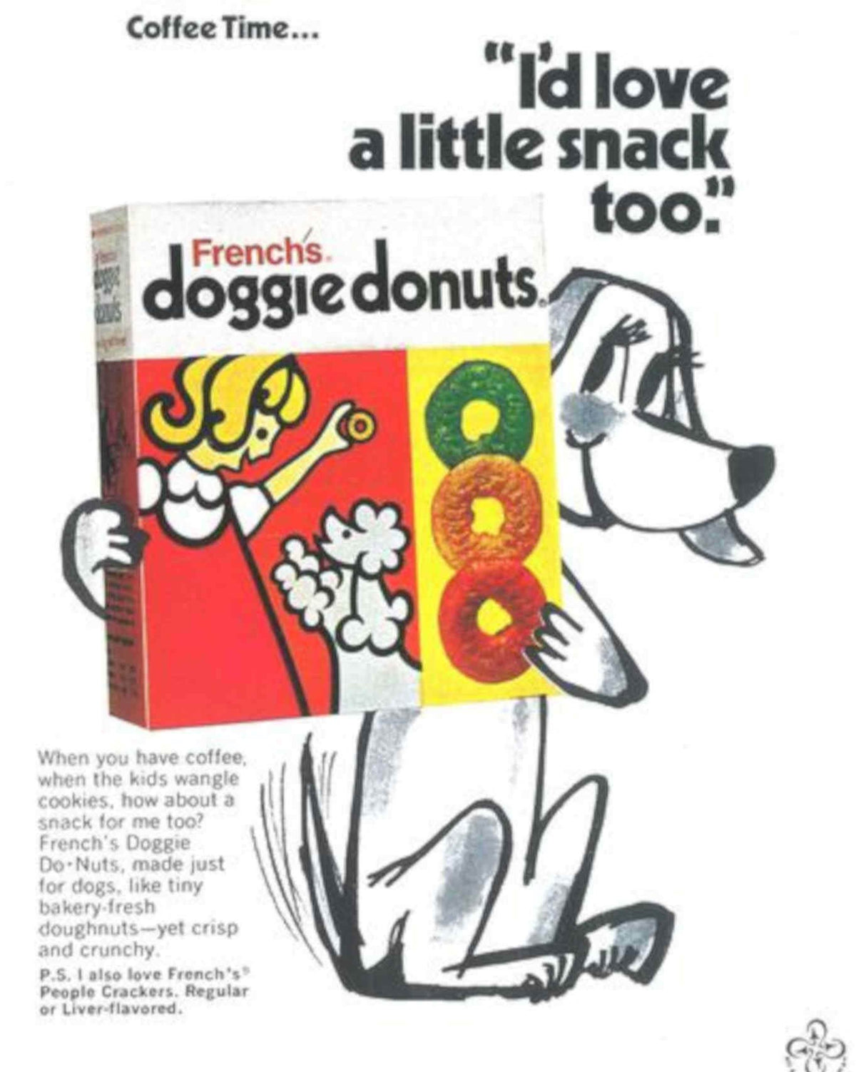 Doggie Donuts Box Vintage Retro Advert Poster A4 Photo Print