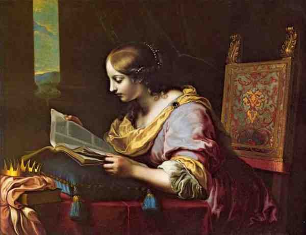 Dolci Carlo St Catherine Reading A Book A4 Photo Print