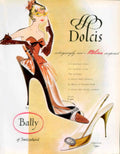 Dolcis Shoes Bally 1950s Vintage Retro Advert Poster