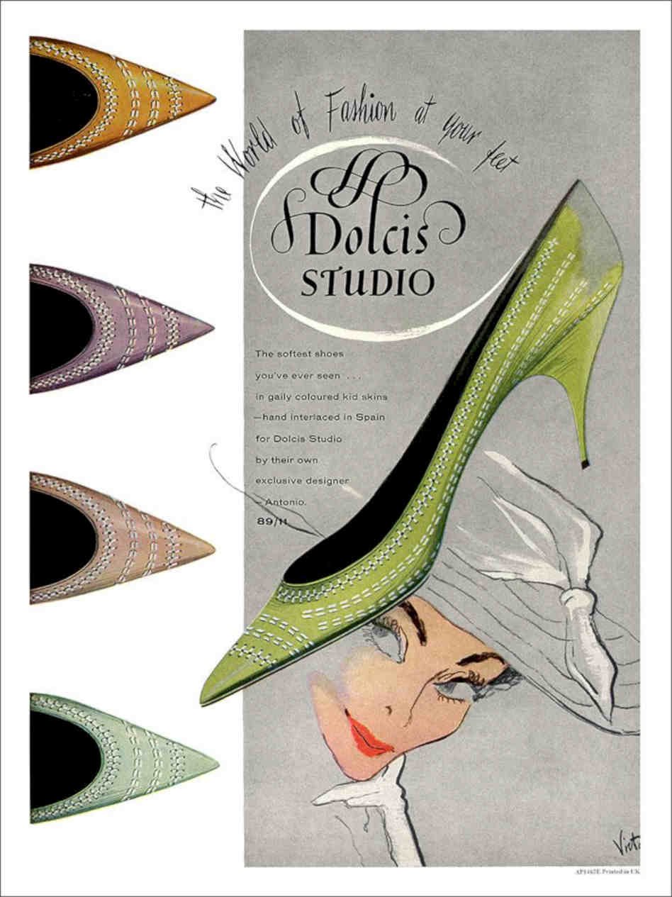 Dolcis Studio Shoes 1950s Vintage Retro Advert Poster A4 Photo Print