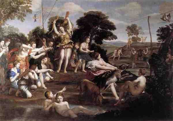 Domenichino Diana And Her Nymphs A4 Photo Print