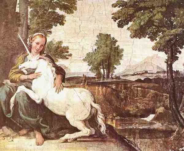 Domenichino The Maiden And The Unicorn A4 Photo Print