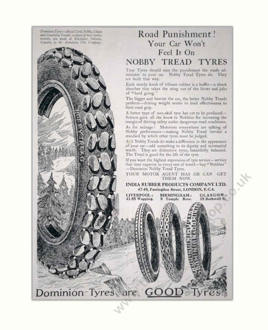 Dominion Tyres Nobby 2 Vintage Retro Advert Poster A4 Photo Print