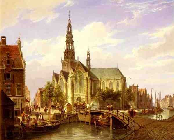 Dommersen Cornelis Christian A Capriccio View Of Amsterdam A4 Photo Print