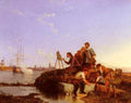 Dommersen Pieter Cornelis Artist At His Easel With Shipping Beyond A4 Photo Print