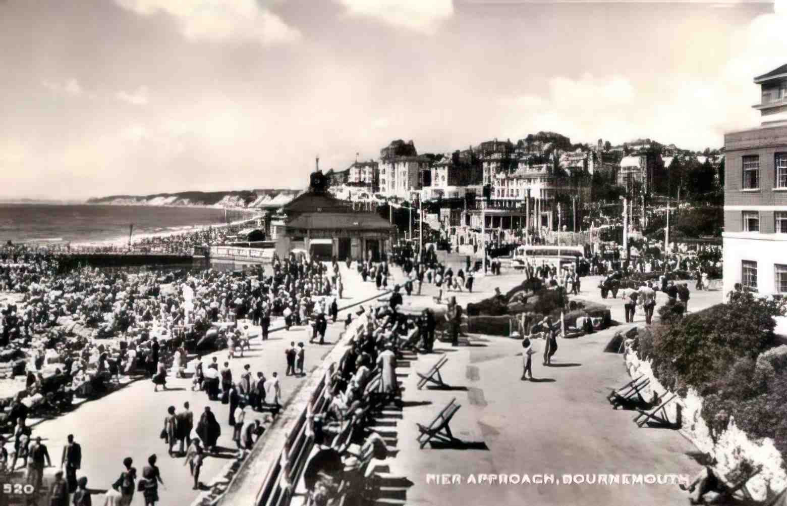 Dorset Bournemouth Pier Approach 1950s Vintage A4 Photo Print