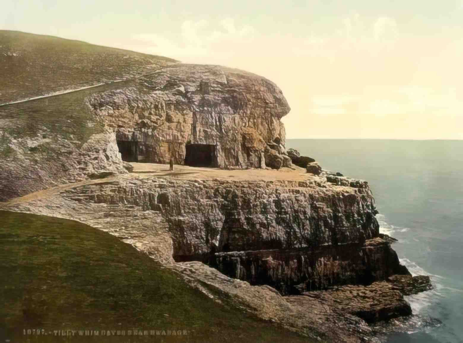 Dorset Swanage Tilly Whim Caves Vintage A4 Photo Print